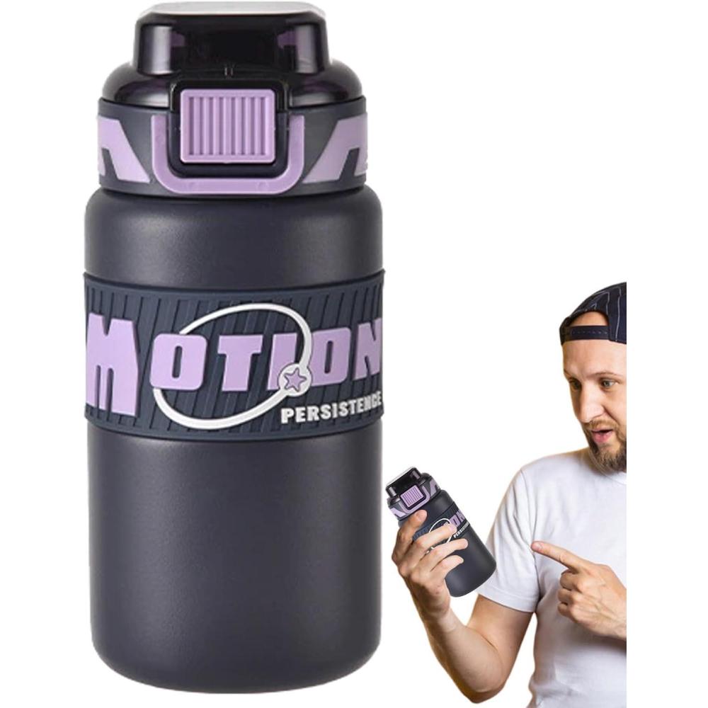 image:imageBouteille SportiveGourde De Voyage 640ml Avec Paille  Bouteille en Acier Inoxydable avec Couvercle  Paille  Idale pour les Boissons les Voyages les tudiants la Randonne les Activits de Plein AViolet