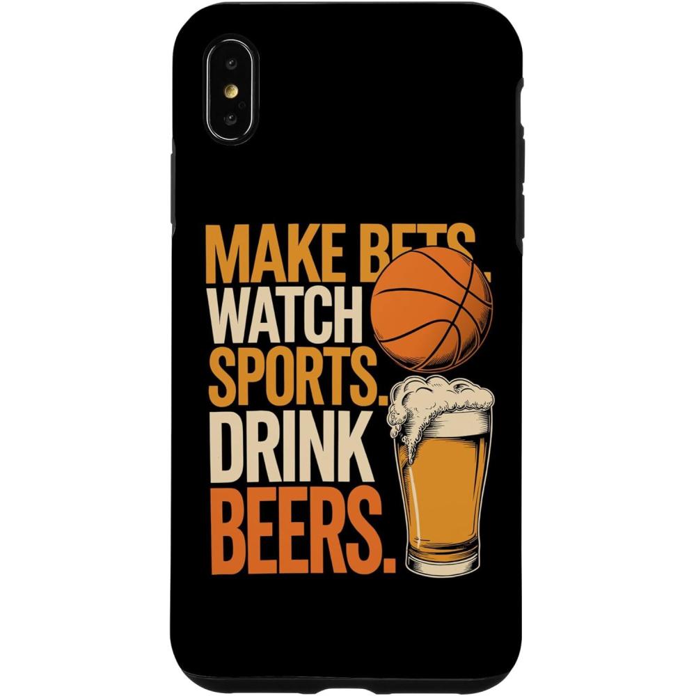 image:imageFaites des paris Regardez des boissons sportives Boire des bires Amusantes Paris Boire Coque pour iPhone XS MaxiPhone XS Max