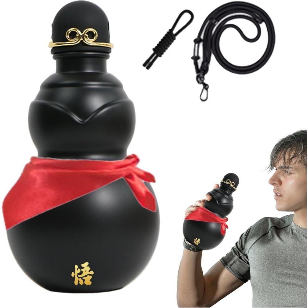 image:imageGourde  Boire 900ml Conteneur de Boisson Chinois Bouteille Deau Sportive Para Casamento Feriado Evento Grinalda Centro De Mesa Sala De Estar Escola Escritrio Porta InteriorNoir