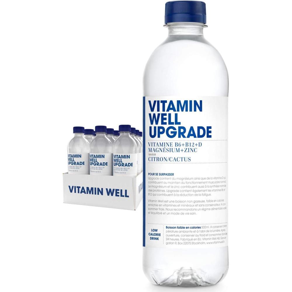 image:imageVitamin Well Boissons enrichies en vitamines et en minraux got pche 12x500ml AntioxidantCitron Cactus