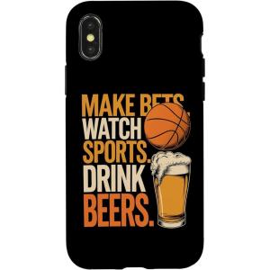 Faites des paris Regardez des boissons sportives Boire des bières Amusantes Paris Boire Coque pour iPhone XS Max(iPhone X/XS)