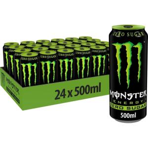 Monster, Monster Green Zero, Boisson énergétique au goût exceptionnel avec mélange énergétique et 180 mg de caféine, sans sucre, 24 boîtes de 500 ml