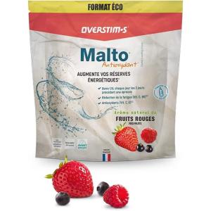 OVERSTIM.s – Malto Antioxydant (450 g) – Boisson de recharge énergétique pour le sport – Augmentation des réserves énergétiques – Amélioration de la résistance et de l&rsquo;endurance – Citron-Citron vert(Fruits rouges)