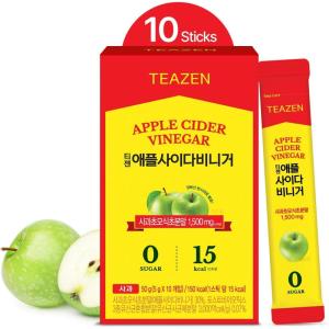 TEAZEN – Vinaigre de Cidre de Pomme Sans Sucre – Boisson instantanée au thé vert – 10 sachets – Sans sucre, végétalien, faible en calories – Mélange japonais pour l&rsquo;énergie et le métabolisme