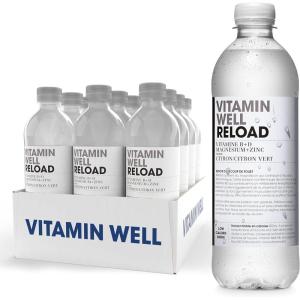 Vitamin Well – Boissons enrichies en vitamines et en minéraux goût pêche, 12x500ml (Antioxidant)(Reload)