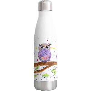 Vixar Bouteille de hiboux, hibou, voir, entendre, parler, aucun mal, oiseaux, animaux, aquarelle, bouteille isolée à double paroi, boissons sportives en acier inoxydable, 500ml