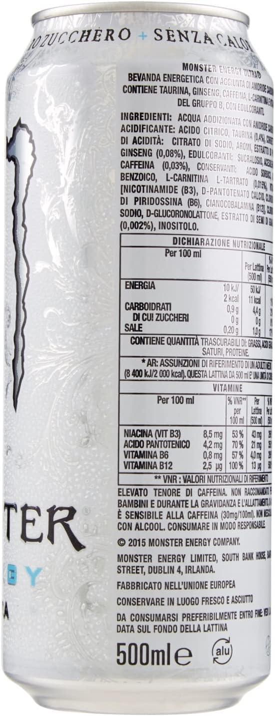 image:imageEnergy Ultra Zero Lot de 24 boissons nergisantes sans sucre zro calories Saveur lgre pas trop sucre ptillante et citronne 500 ml