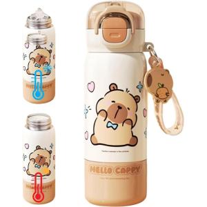 Gourde Sportive Mignonne – Tasse en Acier Inoxydable Résistant à la Rouille | Bouteille D&rsquo;Eau De Boisson,Pour École Bureaux Intérieur Extérieur Domicile Famille Adultes Étudiants(Blanc)