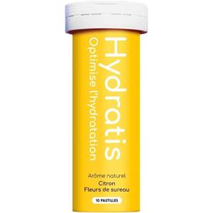 HYDRATIS – Pastilles Hydratation Electrolytes – Citron/Fleur de Sureau – Améliore l&rsquo;Hydratation et Favorise l&rsquo;Énergie – Formule Isotonique – Sport, Récupération, Bien-être – 1 mini tube(10 Pastilles)(1 MINI TUBE)