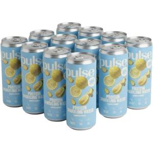 Pulse Protein – Pack de 12 Eaux Pétillantes Protéinées Fruits Rouges 330 ml – Faible en sucre – Sans conservateurs – Sans arômes artificiels – 10 g de protéines par canette – Vegan & rafraîchissant(Citron gingembre)