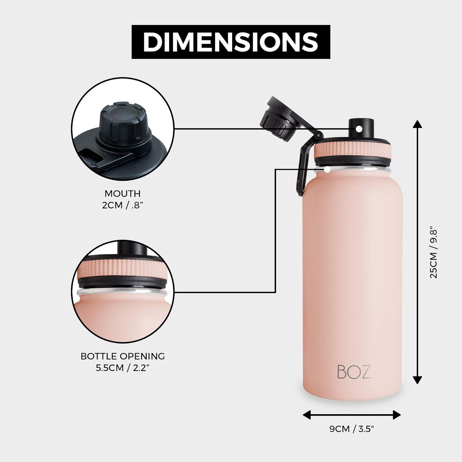 image:imageBOZ Gourde Isotherme En Acier Inoxydable 1L Sans BPA Isolation Sous Vide Gourde Inox Avec Couvercle Anti Germe Bouteille dEau 1 Litre pour Bureau Sport Voiture Randonne Gym Bleu clairRose