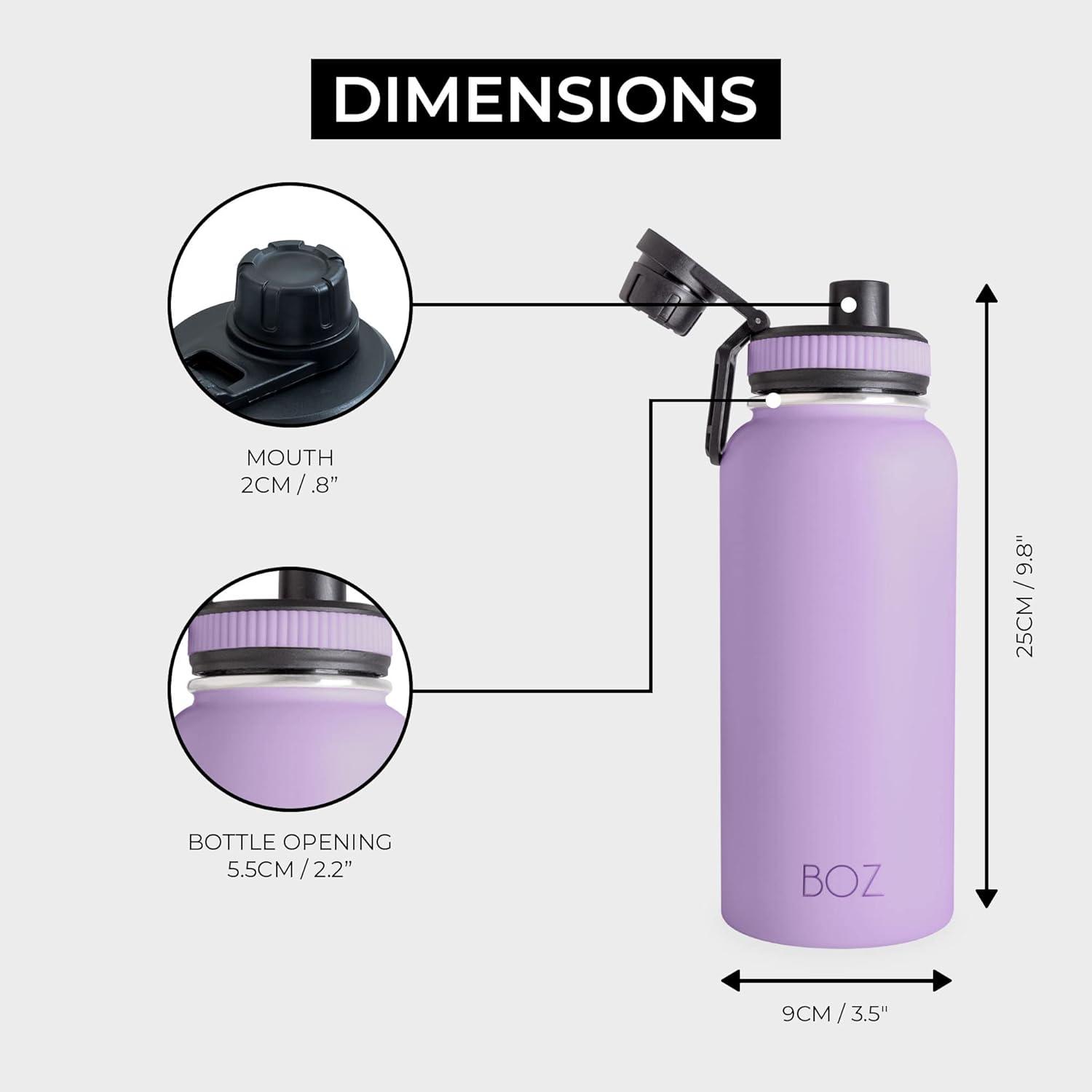 image:imageBOZ Gourde Isotherme En Acier Inoxydable 1L Sans BPA Isolation Sous Vide Gourde Inox Avec Couvercle Anti Germe Bouteille dEau 1 Litre pour Bureau Sport Voiture Randonne Gym Bleu clairLavande