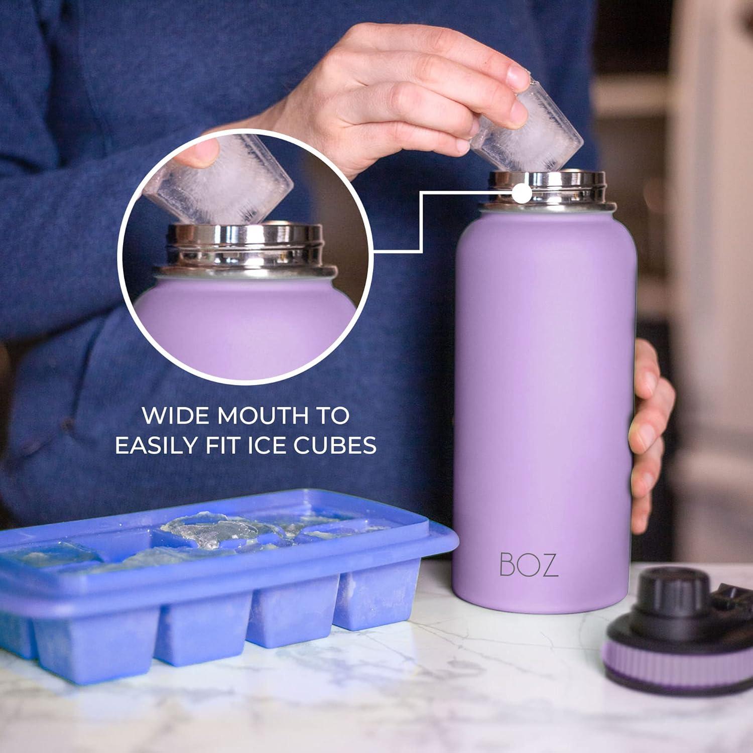 image:imageBOZ Gourde Isotherme En Acier Inoxydable 1L Sans BPA Isolation Sous Vide Gourde Inox Avec Couvercle Anti Germe Bouteille dEau 1 Litre pour Bureau Sport Voiture Randonne Gym Bleu clairLavande