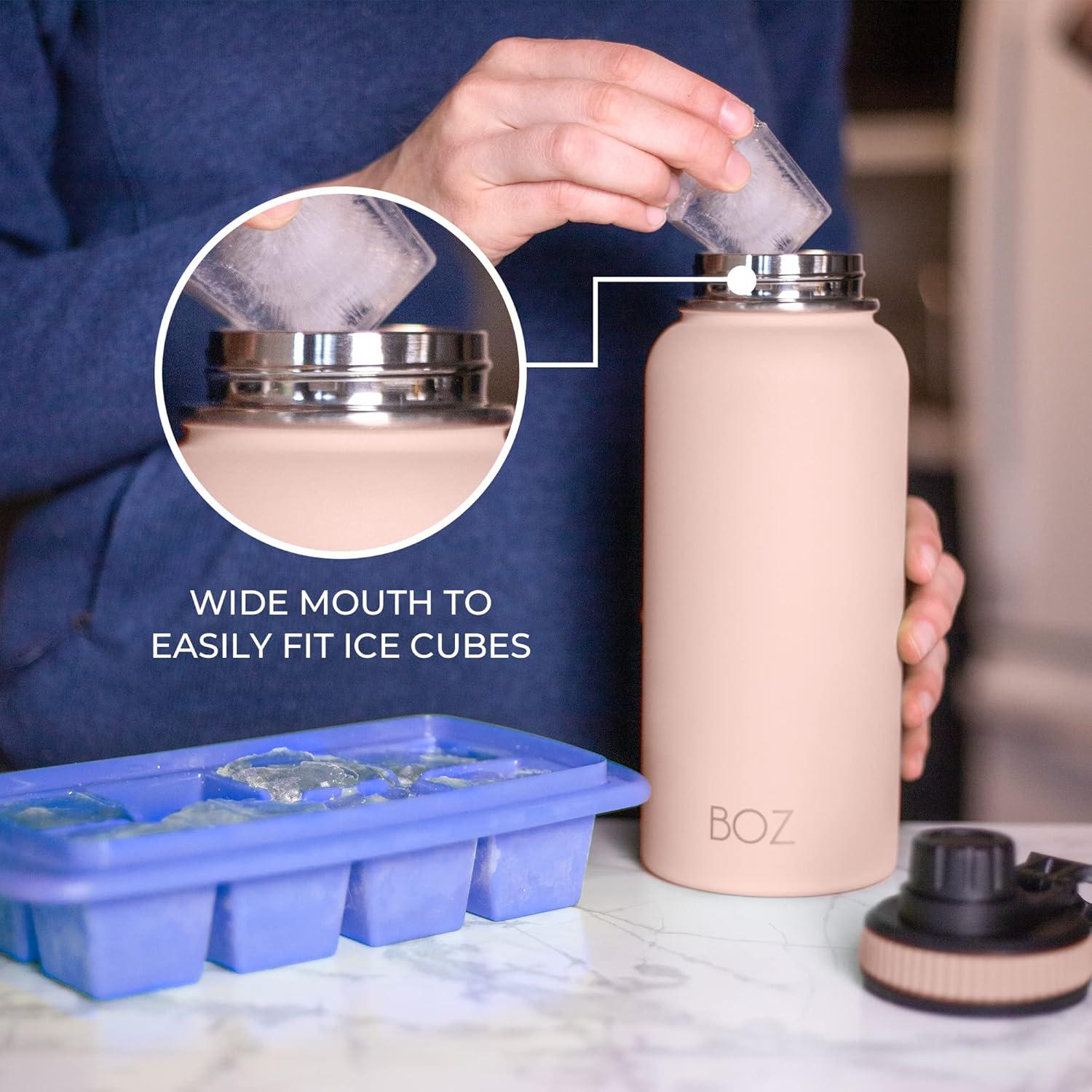 image:imageBOZ Gourde Isotherme En Acier Inoxydable 1L Sans BPA Isolation Sous Vide Gourde Inox Avec Couvercle Anti Germe Bouteille dEau 1 Litre pour Bureau Sport Voiture Randonne Gym Bleu clairRose