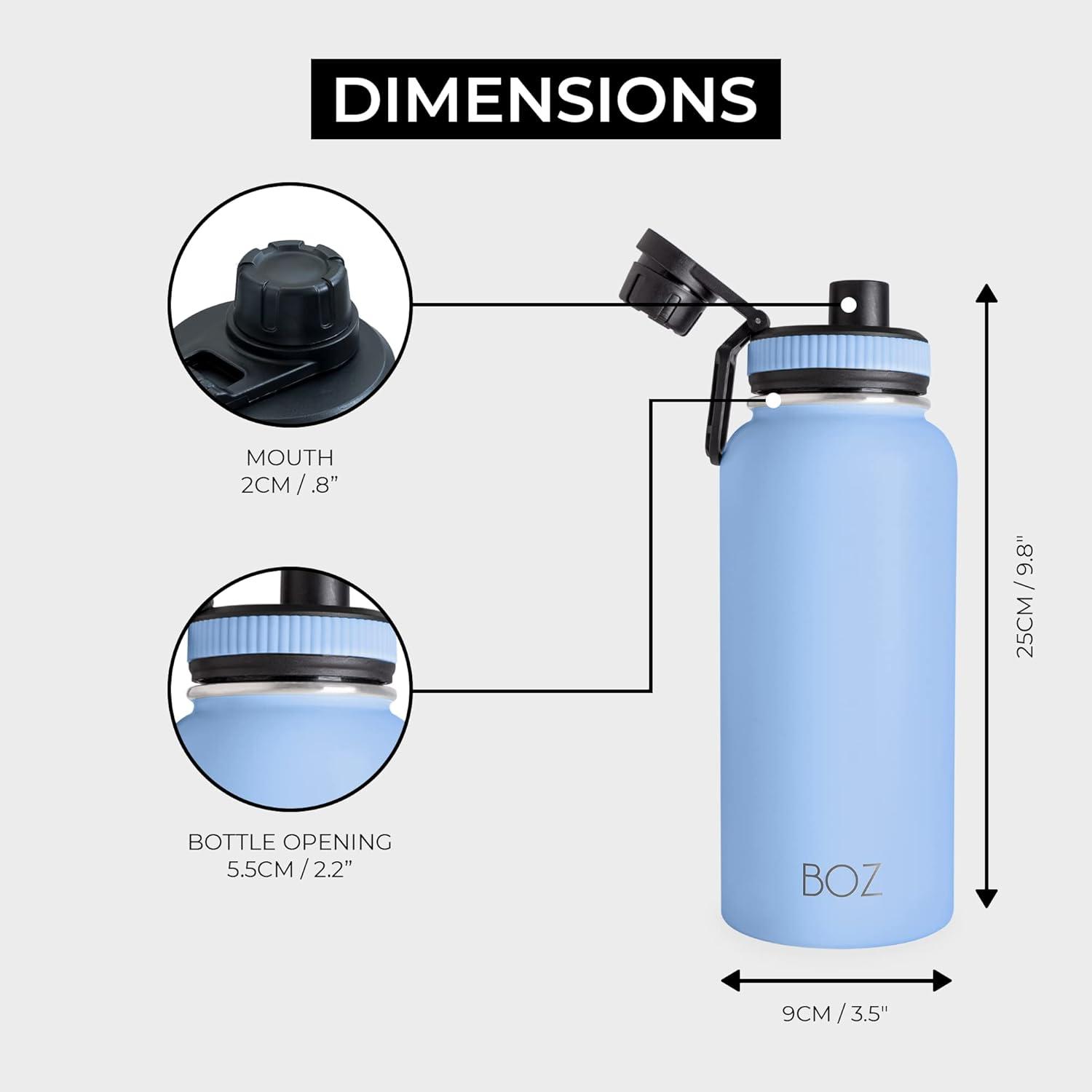 image:imageBOZ Gourde Isotherme En Acier Inoxydable 1L Sans BPA Isolation Sous Vide Gourde Inox Avec Couvercle Anti Germe Bouteille dEau 1 Litre pour Bureau Sport Voiture Randonne Gym Bleu clairBleu Clair