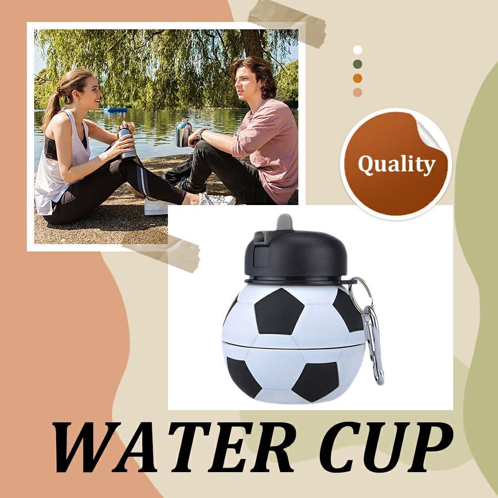 image:imageBouteille deau en forme de Football la mode pour enfants bouteille deau pliante Portable et sre pour Sports de plein air Gel de silice