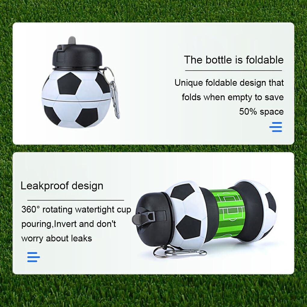 image:imageBouteille deau en forme de Football la mode pour enfants bouteille deau pliante Portable et sre pour Sports de plein air Gel de silice