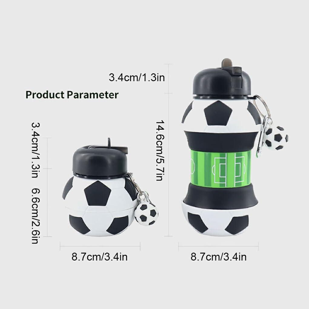 image:imageBouteille deau en forme de Football la mode pour enfants bouteille deau pliante Portable et sre pour Sports de plein air Gel de silice