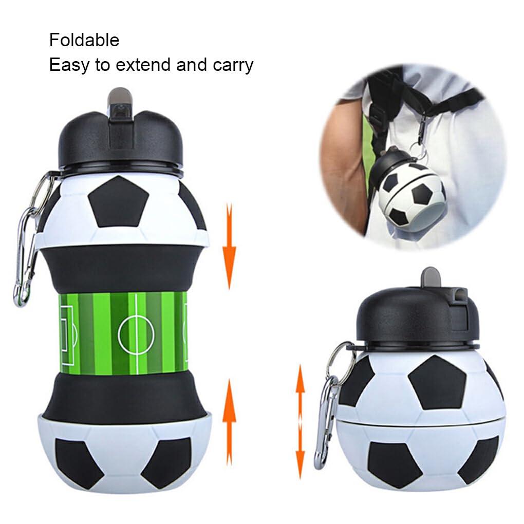 image:imageBouteille deau en forme de Football la mode pour enfants bouteille deau pliante Portable et sre pour Sports de plein air Gel de silice
