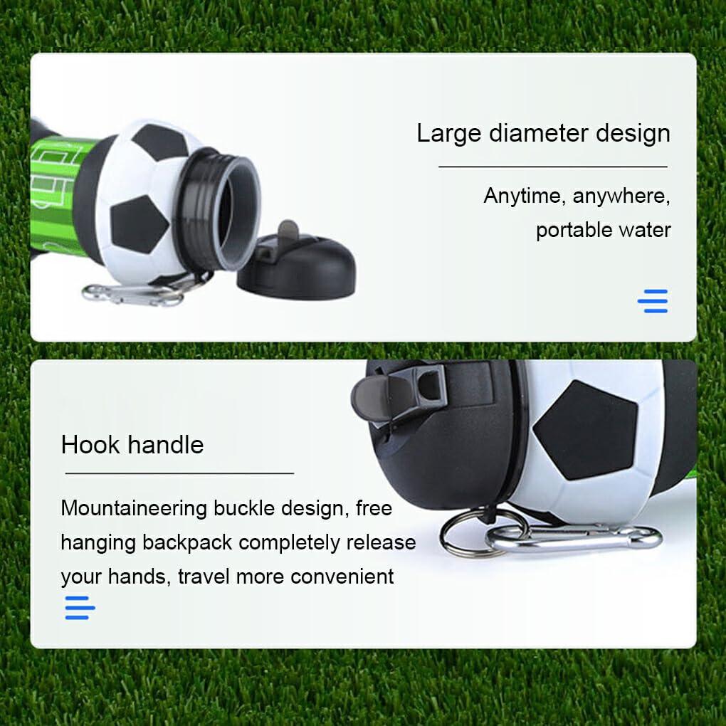 image:imageBouteille deau en forme de Football la mode pour enfants bouteille deau pliante Portable et sre pour Sports de plein air Gel de silice
