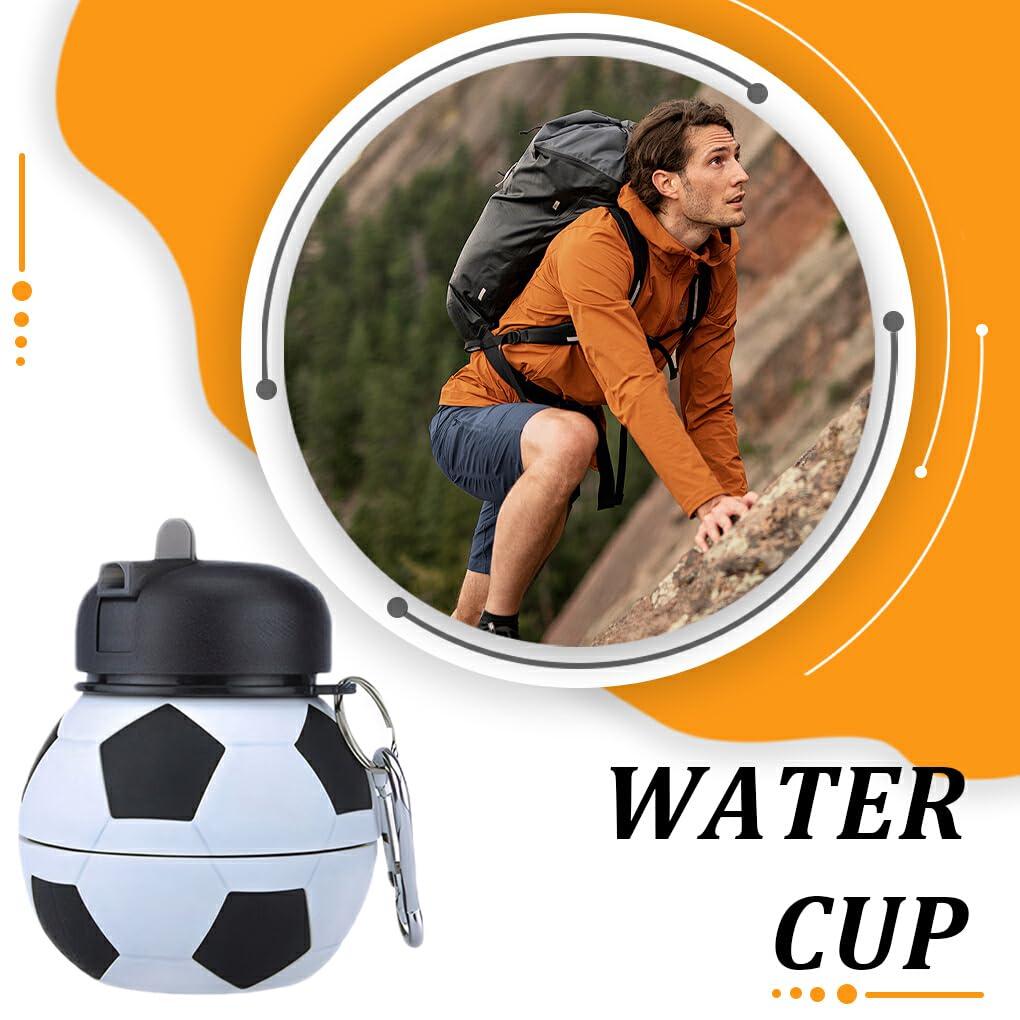 image:imageBouteille deau en forme de Football la mode pour enfants bouteille deau pliante Portable et sre pour Sports de plein air Gel de silice