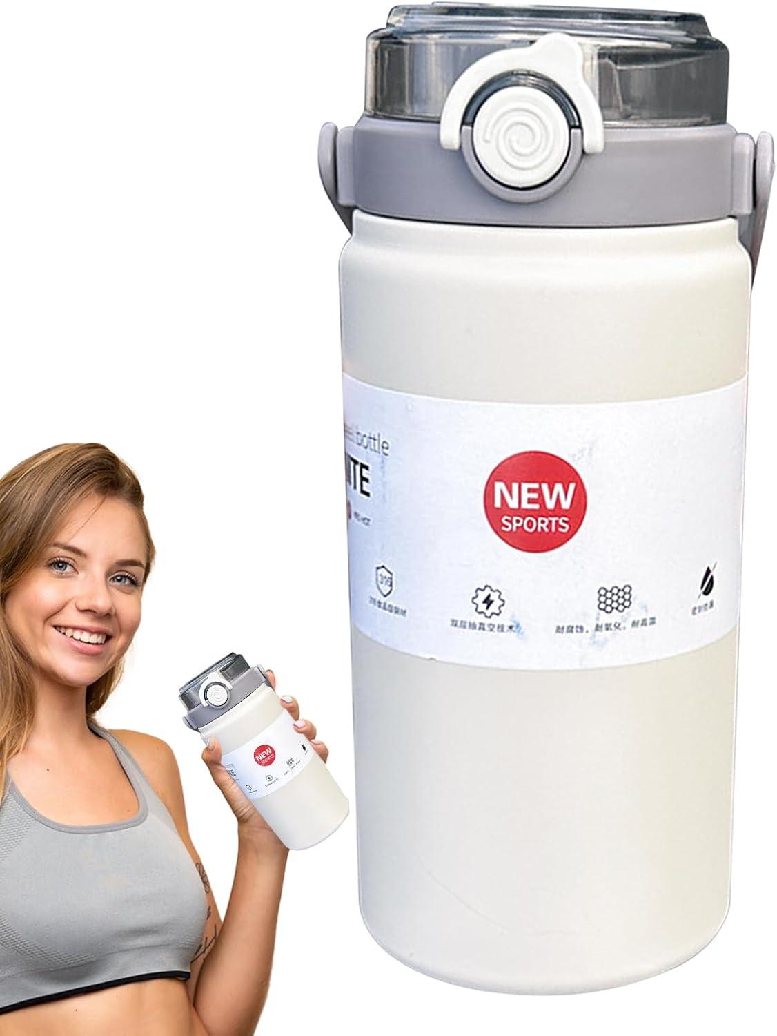 image:imageGourde Isotherme pour Boisson FroideGourde Sportive Rutilisable Theros AntiFuite pour Sport Randonne Pche cole Bureau Bb et Activits ExtrieuresBlanc