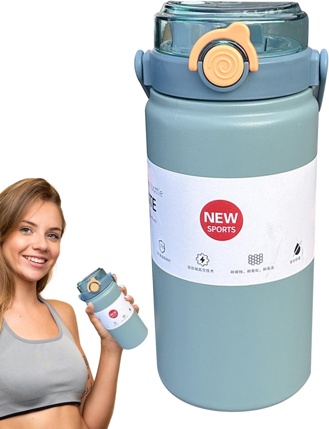 image:imageGourde Isotherme pour Boisson FroideGourde Sportive Rutilisable Theros AntiFuite pour Sport Randonne Pche cole Bureau Bb et Activits ExtrieuresBleu