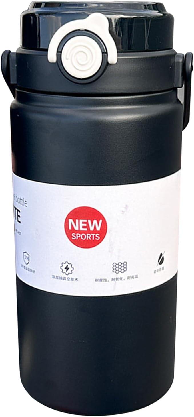 image:imageGourde Isotherme pour Boisson FroideGourde Sportive Rutilisable Theros AntiFuite pour Sport Randonne Pche cole Bureau Bb et Activits ExtrieuresNoir