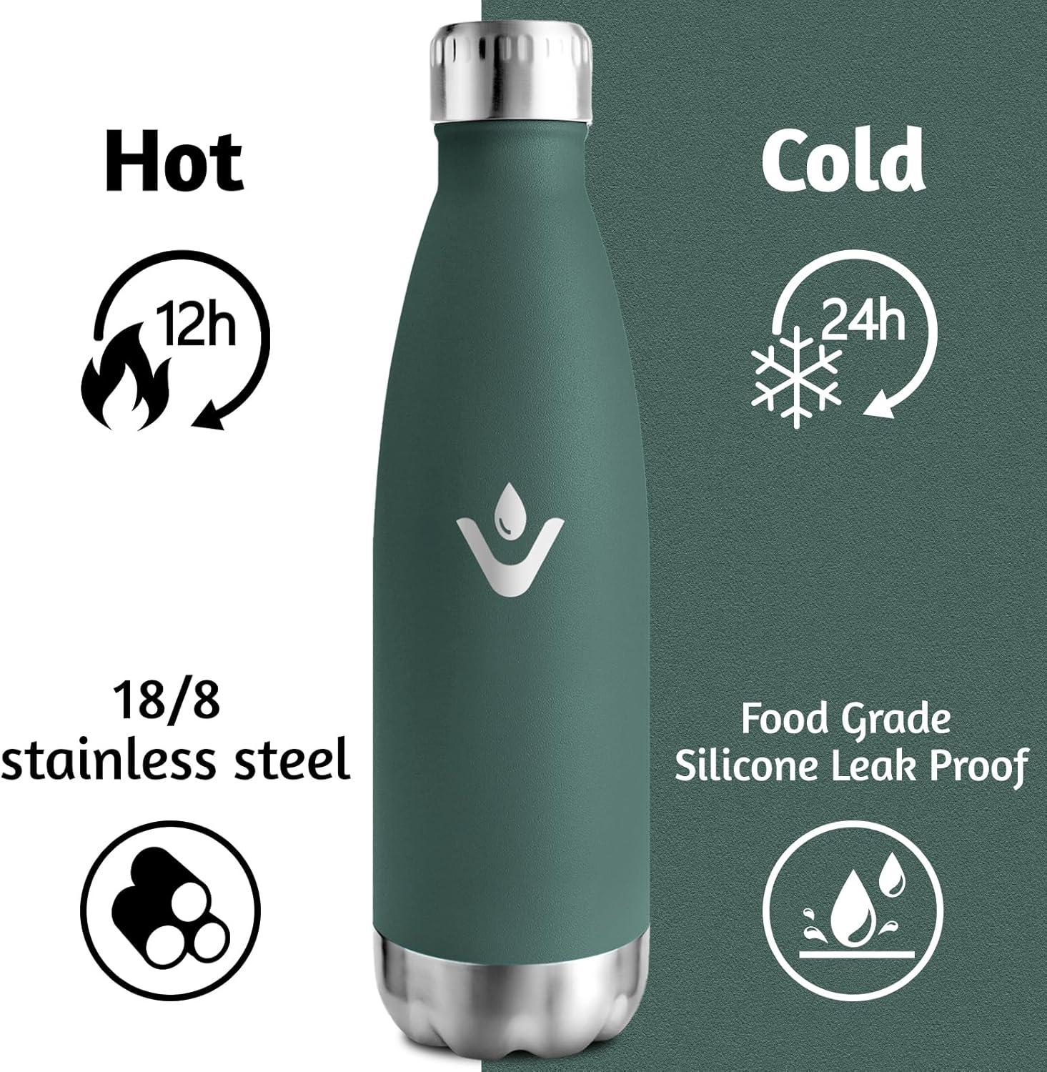 image:imageMotswedi Gourde Isotherme 750ml Gourde Inox Enfant 24h Froid ampamp 12h Chaud Thermos Isotherme sans BPA Rutilisable Bouteille deau pour Randonne Sport Fitness Gym Bleu FoncVert Militaire