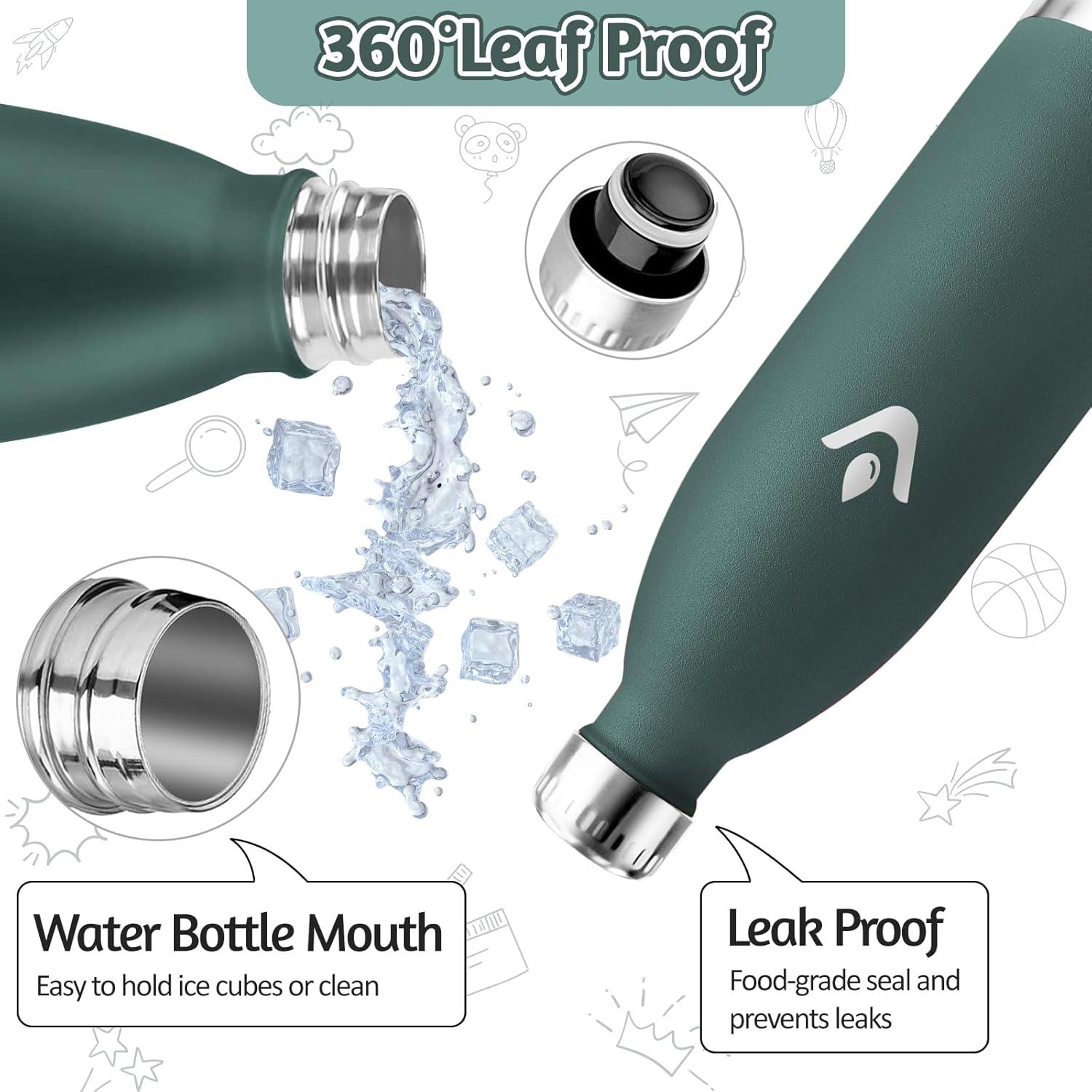 image:imageMotswedi Gourde Isotherme 750ml Gourde Inox Enfant 24h Froid ampamp 12h Chaud Thermos Isotherme sans BPA Rutilisable Bouteille deau pour Randonne Sport Fitness Gym Bleu FoncVert Militaire