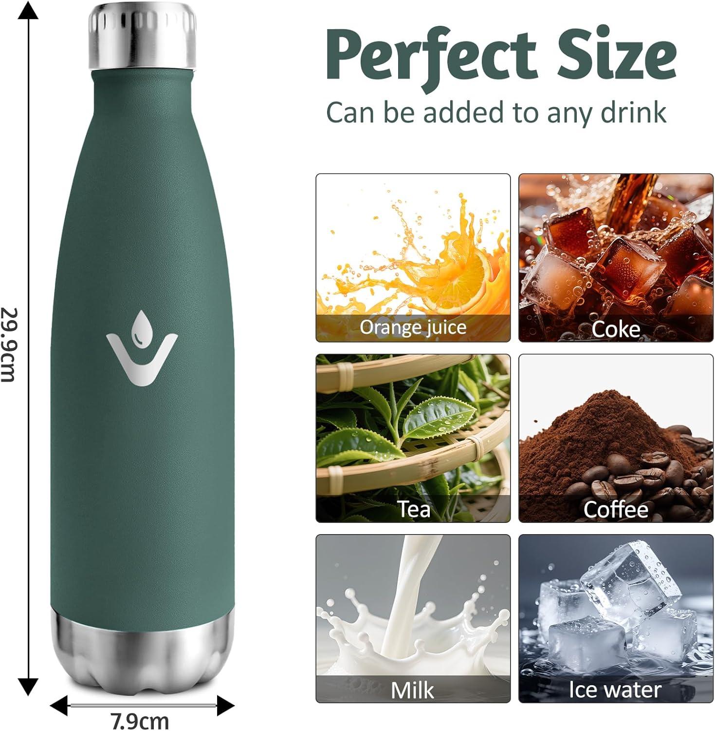 image:imageMotswedi Gourde Isotherme 750ml Gourde Inox Enfant 24h Froid ampamp 12h Chaud Thermos Isotherme sans BPA Rutilisable Bouteille deau pour Randonne Sport Fitness Gym Bleu FoncVert Militaire