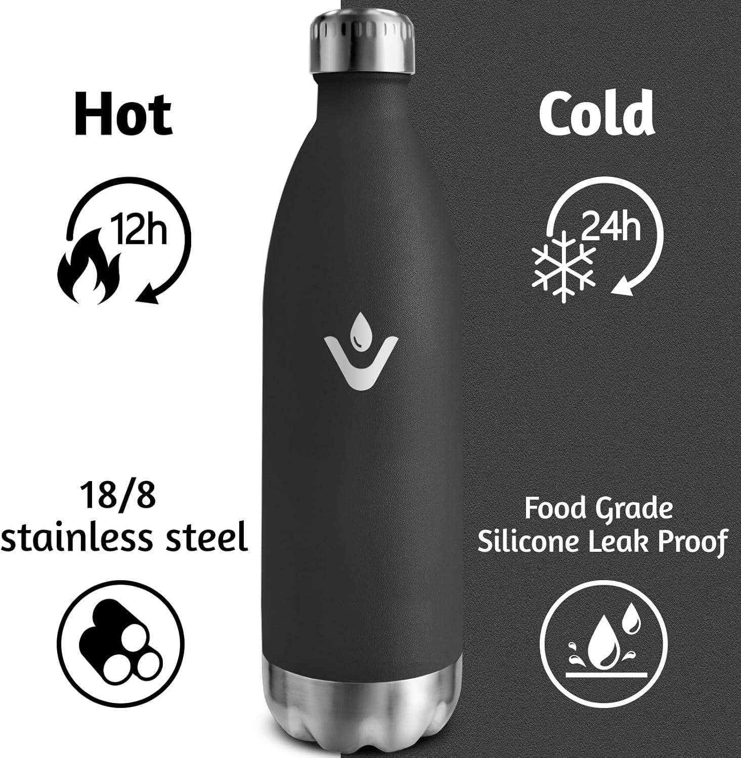 image:imageMotswedi Gourde Isotherme 750ml Gourde Inox Enfant 24h Froid ampamp 12h Chaud Thermos Isotherme sans BPA Rutilisable Bouteille deau pour Randonne Sport Fitness Gym Bleu FoncNoir