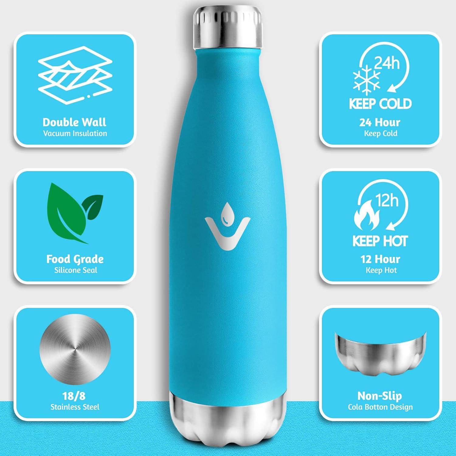 image:imageMotswedi Gourde Isotherme 750ml Gourde Inox Enfant 24h Froid ampamp 12h Chaud Thermos Isotherme sans BPA Rutilisable Bouteille deau pour Randonne Sport Fitness Gym Bleu FoncBleu Ciel