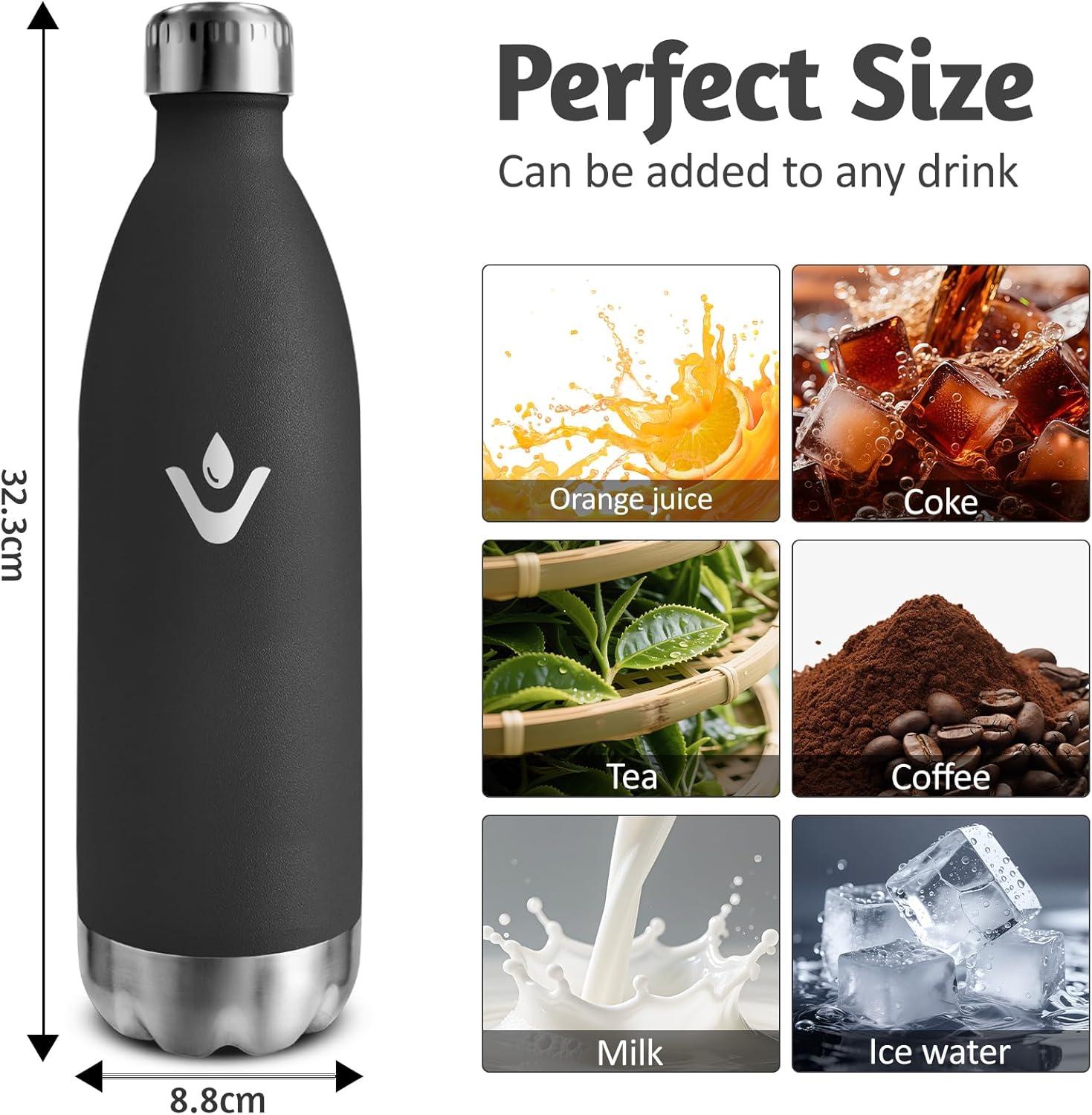 image:imageMotswedi Gourde Isotherme 750ml Gourde Inox Enfant 24h Froid ampamp 12h Chaud Thermos Isotherme sans BPA Rutilisable Bouteille deau pour Randonne Sport Fitness Gym Bleu FoncNoir
