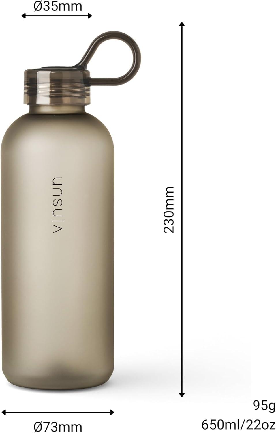 image:imageVINSUN Gourde Sport 650ml avec Poigne Rutilisable Sans BPA Tritan tanche Bouteille dEau lgre pour Sport Excursion cole BureauBeige