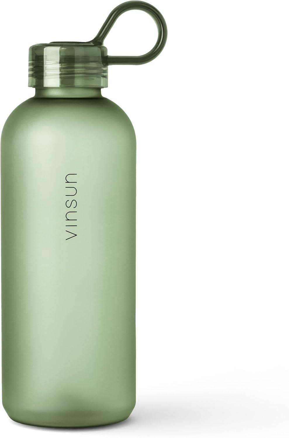 image:imageVINSUN Gourde Sport 650ml avec Poigne Rutilisable Sans BPA Tritan tanche Bouteille dEau lgre pour Sport Excursion cole BureauVert
