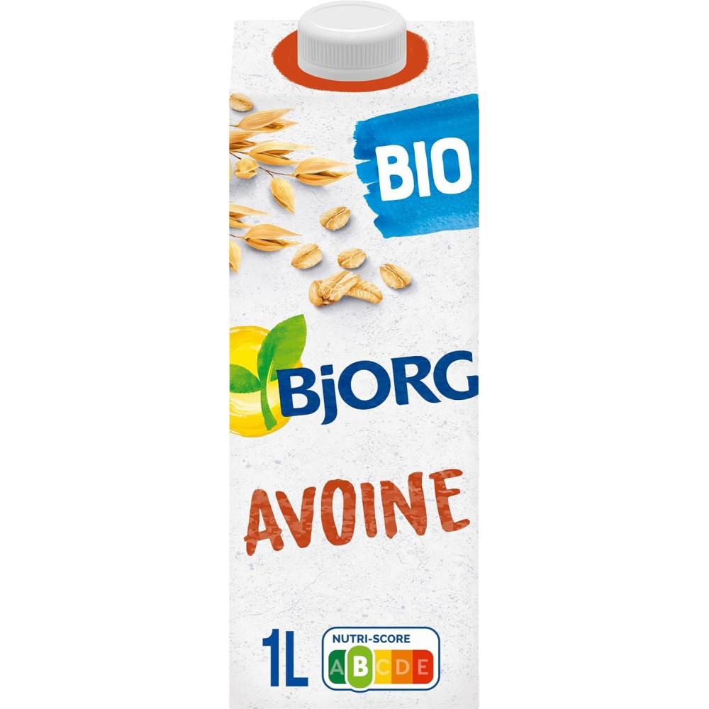 image:imageBJORG Boisson Vgtale Avoine Boisson Bio Sans Sucres Ajouts et Pauvre en Matires Grasses 1 LAvoine Nature 1 L