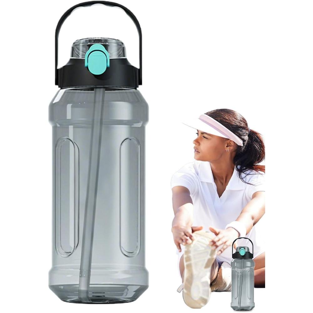 image:imageGnrique Bouteille deau courante bouteille deau Gobelet boire de grande capacit Bouteille deau double boisson transparente fuite scelle pour la randonne sportiveBleu Noir