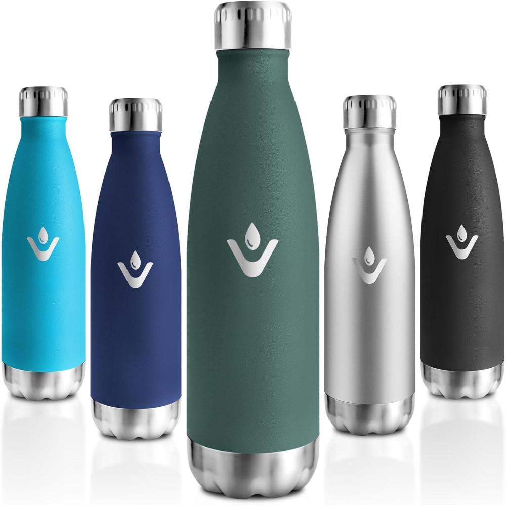image:imageMotswedi Gourde Isotherme 750ml Gourde Inox Enfant 24h Froid ampamp 12h Chaud Thermos Isotherme sans BPA Rutilisable Bouteille deau pour Randonne Sport Fitness Gym Bleu FoncVert Militaire