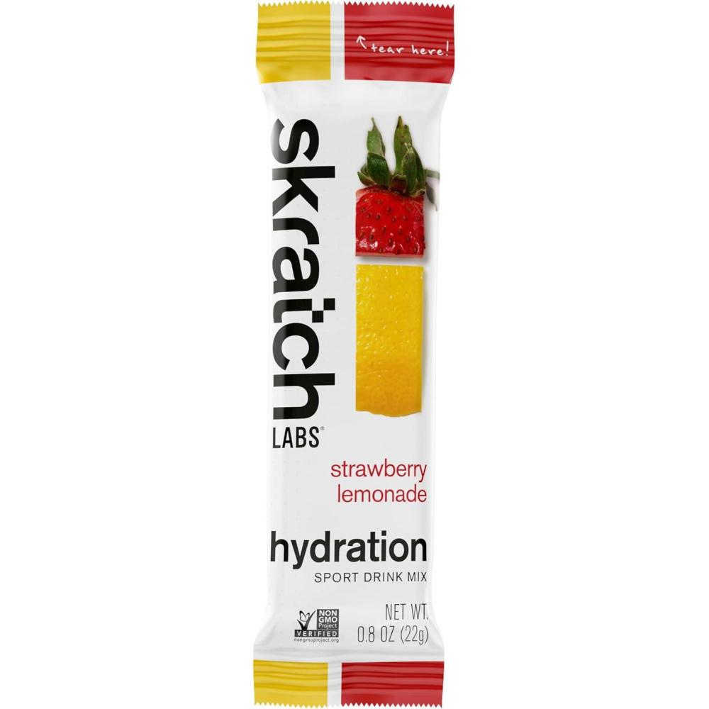 image:imageSKRATCH LABS Sport Hydration Drink Mix Poudre de glucides et dlectrolytes 22g Fraise Citron Endurance Entranement Comptition Sans gluten Vegan Keto