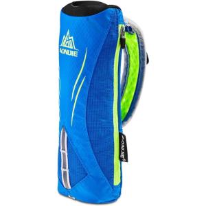 Azarxis Sac Porte Bouteille d&rsquo;eau Souple 500 ml Gourde à Main Pliable Bidon Hydratation pour Marathon Running Sport(Bleu – Sac Seul)