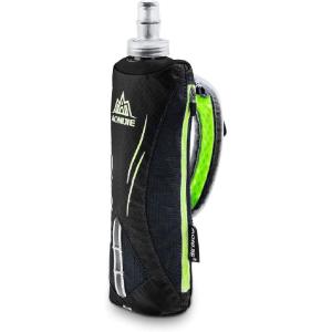 Azarxis Sac Porte Bouteille d&rsquo;eau Souple 500 ml Gourde à Main Pliable Bidon Hydratation pour Marathon Running Sport(Noir)