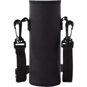 Dragonne pour bouteille d&rsquo;eau | Sac de transport pour bouteille d&rsquo;eau, porte-bouteille d&rsquo;eau pour acier inoxydable, bouteilles en plastique, boissons sportives et énergisantes(8 x 19 : noir)