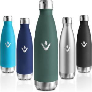 Motswedi Gourde Isotherme, 750ml, Gourde Inox Enfant, 24h Froid & 12h Chaud, Thermos Isotherme, sans BPA, Réutilisable, Bouteille d&rsquo;eau, pour Randonnée, Sport, Fitness, Gym, Bleu Foncé(Vert Militaire)