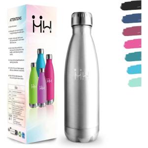 Motswedi Gourde Isotherme, 750ml, Gourde Inox Enfant, 24h Froid & 12h Chaud, Thermos Isotherme, sans BPA, Réutilisable, Bouteille d&rsquo;eau, pour Randonnée, Sport, Fitness, Gym, Bleu Foncé(Acier Inoxydable-750ml)
