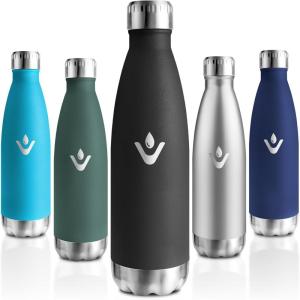 Motswedi Gourde Isotherme, 750ml, Gourde Inox Enfant, 24h Froid & 12h Chaud, Thermos Isotherme, sans BPA, Réutilisable, Bouteille d&rsquo;eau, pour Randonnée, Sport, Fitness, Gym, Bleu Foncé(Noir)