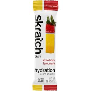 SKRATCH LABS Sport Hydration Drink Mix | Poudre de glucides et d&rsquo;électrolytes | 22g | Fraise + Citron | Endurance, Entraînement, Compétition |Sans gluten, Vegan, Keto