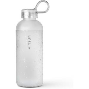 VINSUN Gourde Sport 650ml avec Poignée – Réutilisable, Sans BPA, Tritan, Étanche – Bouteille d&rsquo;Eau légère pour Sport, Excursion, École, Bureau(Blanc)