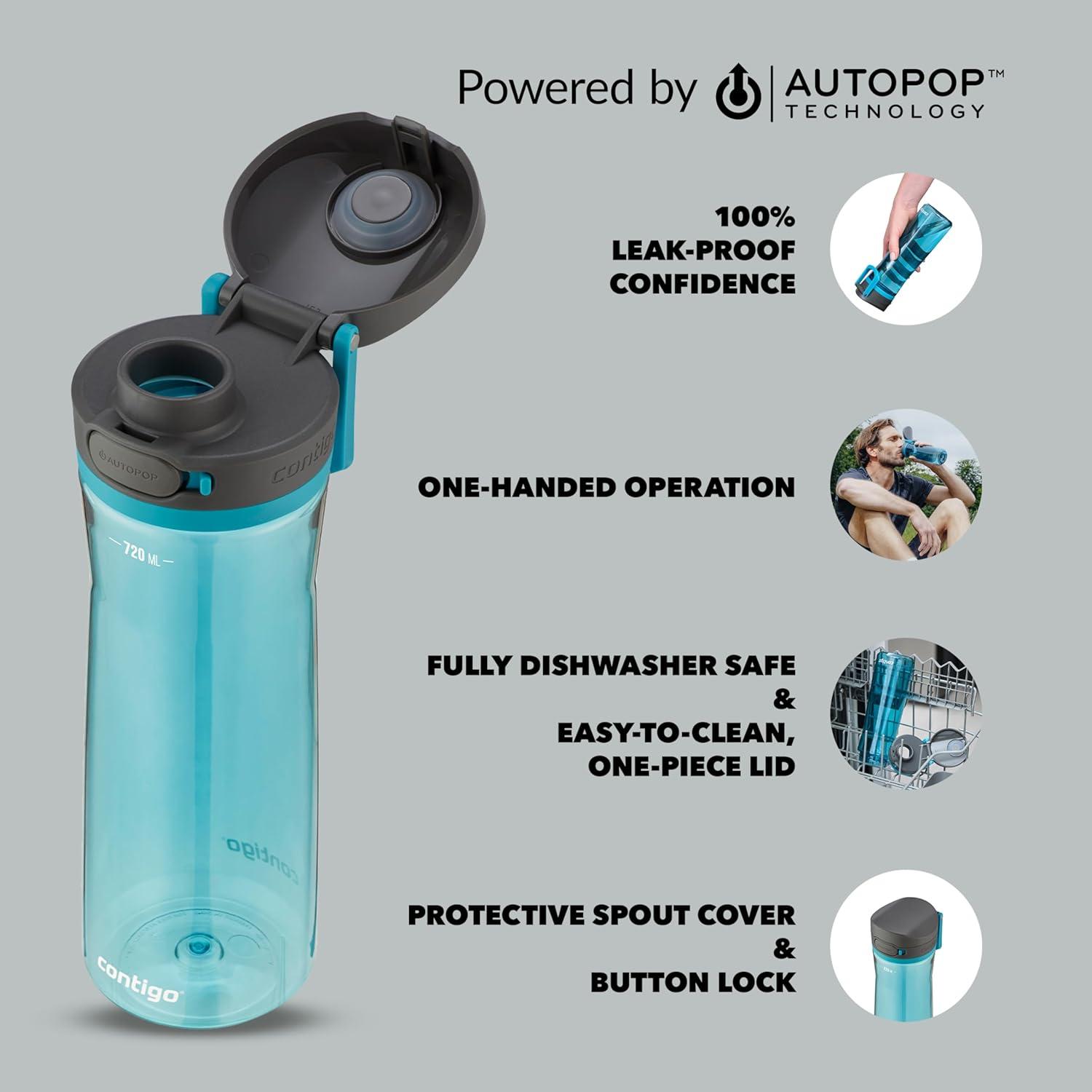 image:imageContigo Jackson Bouteille deau grande bouteille de 720 ml 100 tanche et compatible lavevaisselle idale pour le sport en plein air le cyclisme la gym la randonne le travail et lcoleJuniper
