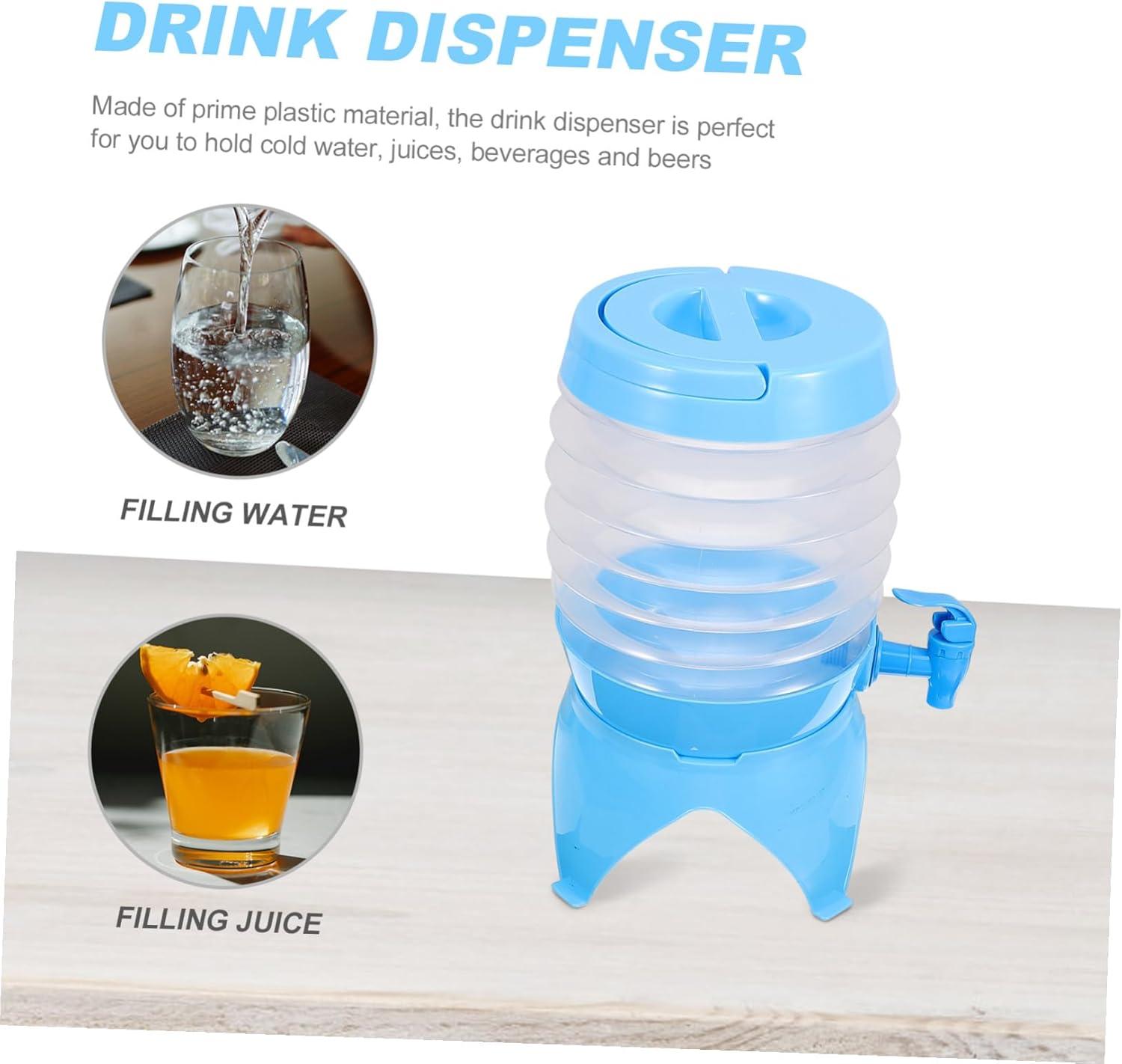 image:imageDistributeur Pliable avec Robinet Rcipient Portable pour Boisson Sportive pour Camping Randonne et Ftes Extrieur Robuste et Pratique Bleu